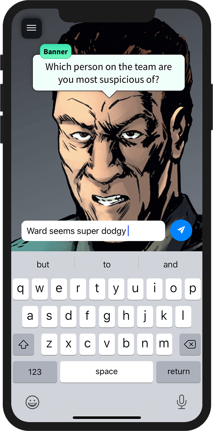 A phone showing the Charisma app