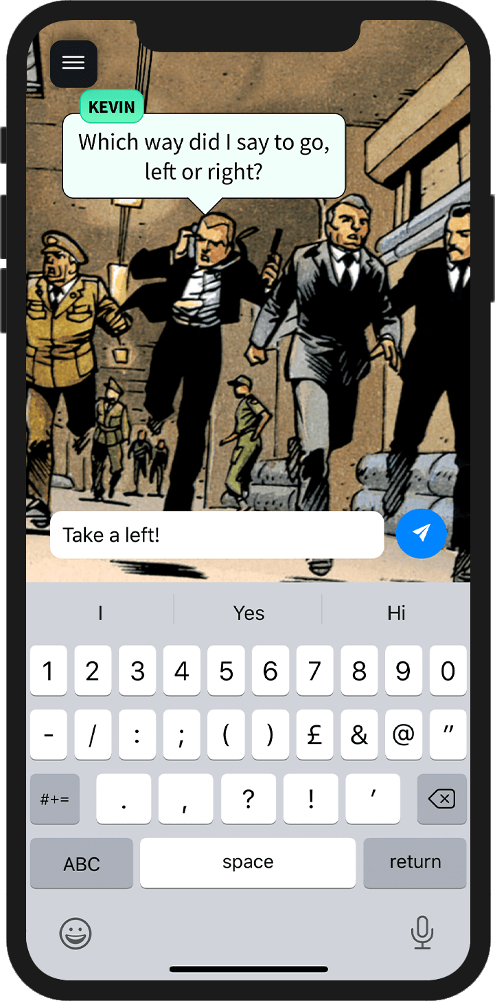 A phone showing the Charisma app