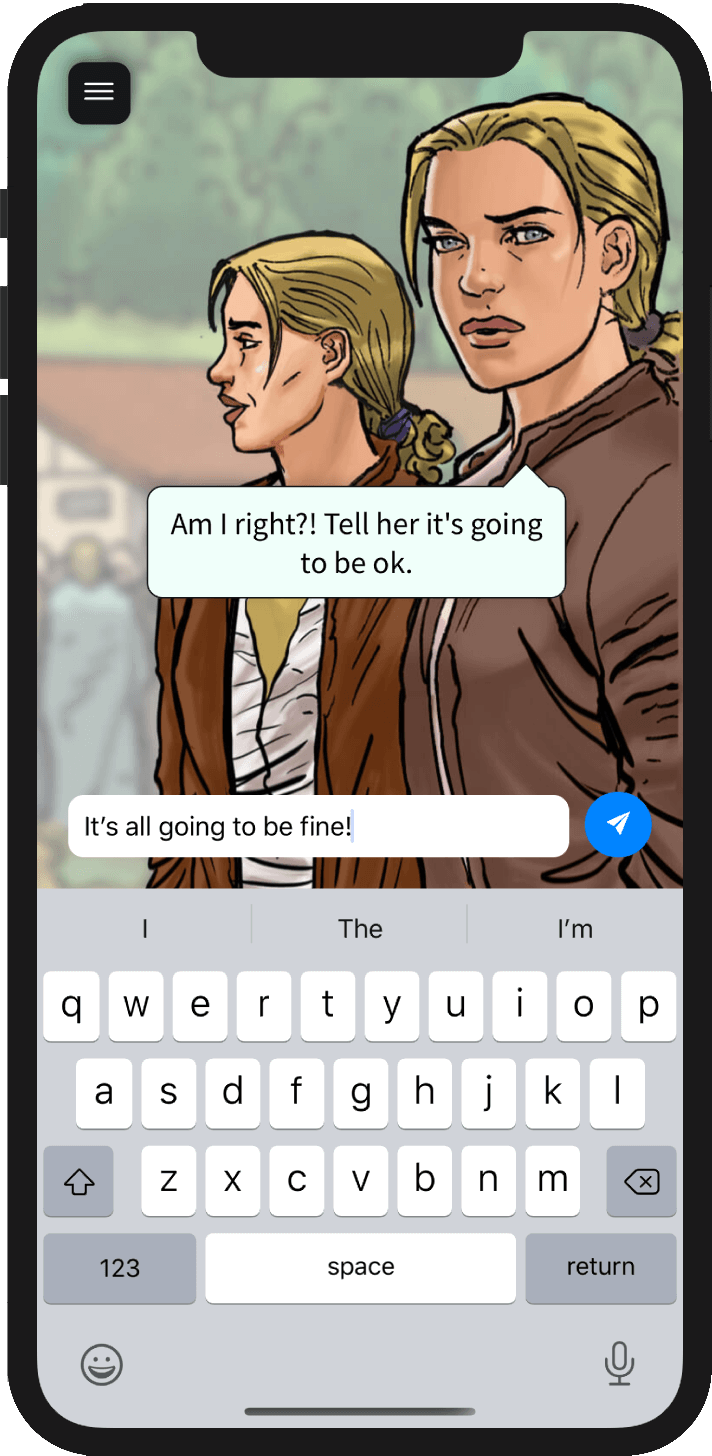 A phone showing the Charisma app